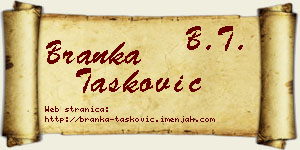 Branka Tasković vizit kartica